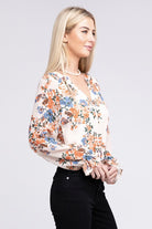 Women's ShirtsWomen's Floral Chiffon Blouse - VacationGrabs