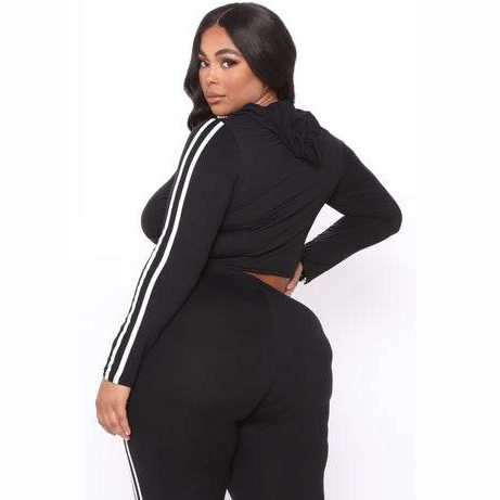 Womens 2 Piece Yoga Track Set in Black - VacationGrabs