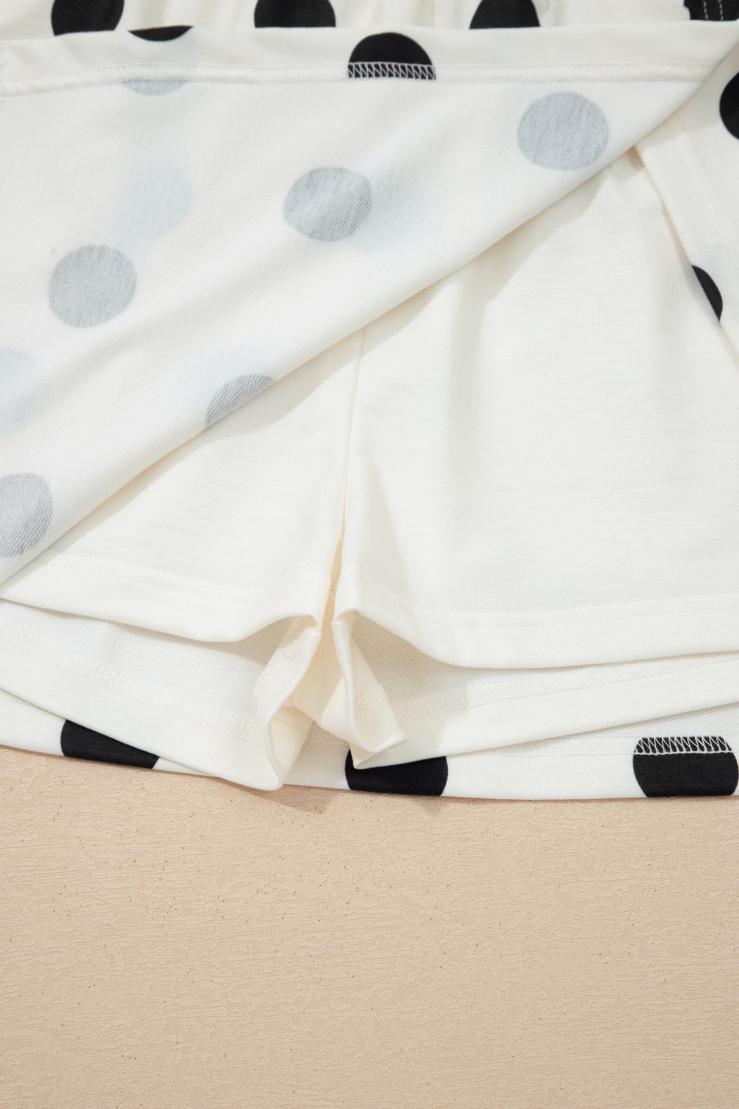 Polka Dot Ribbed Trim Tank & Mini Skort Set