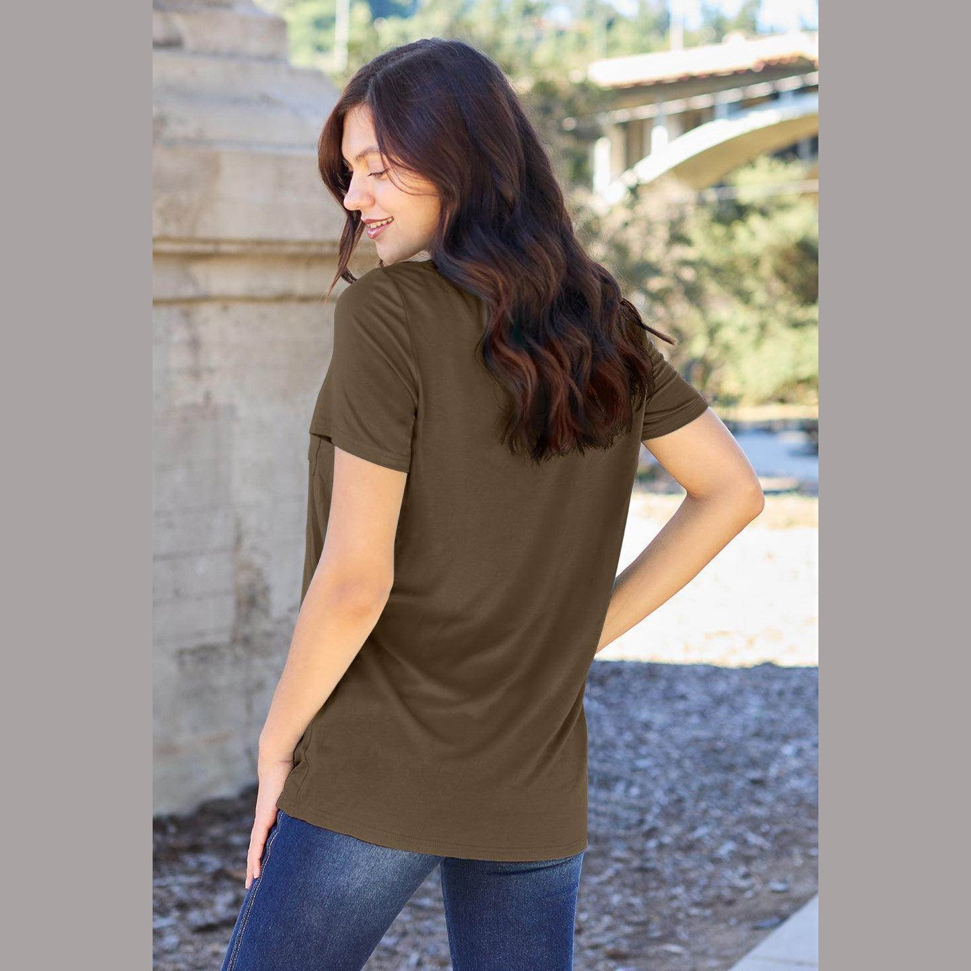 Basic Bae Full Size V-Neck Short Sleeve T-Shirt - VacationGrabs