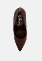 Zhuri Faux Leather Solid Block Heel Pumps