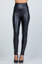 Women's Pants - LeggingsHigh waist PU leather leggings - VacationGrabs