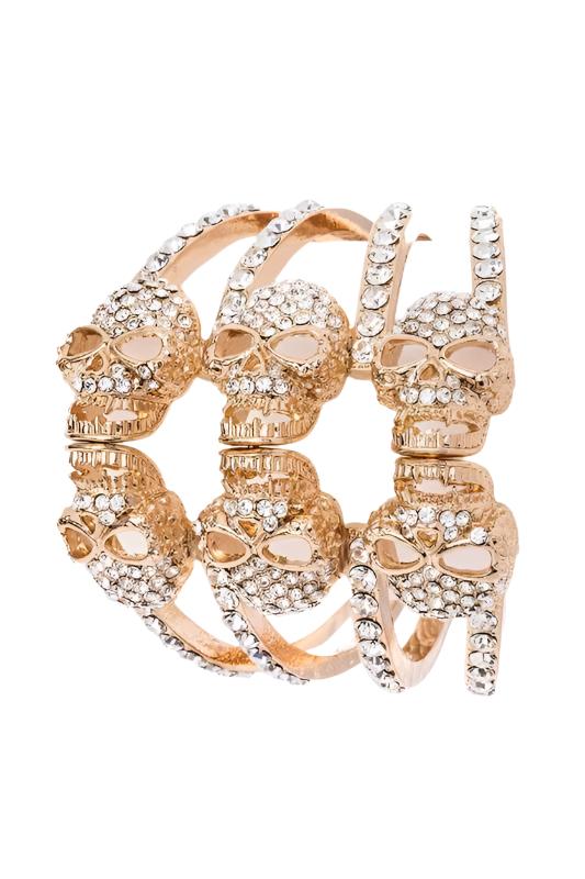 Women's Jewelry - BraceletsCrystal Skull Hinge Bangle - VacationGrabs