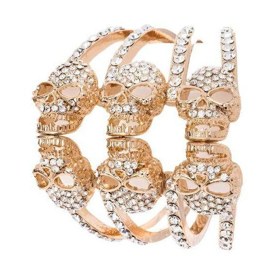 Crystal Skull Hinge Bangle - VacationGrabs