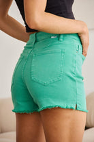 Women's Shorts RFM Tummy Control High Waist Raw Hem Denim Shorts