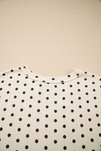 Polka Dot Waffle Knit Top and Pants Lounge Set
