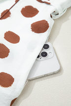 Polka Dot V-Neck Short Sleeve Midi Dress