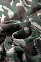 Camo Denim Cargo Wide Leg Pants