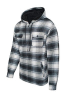 Men's JacketsMen's Flannel Sherpa Lined Jacket with Hood - VacationGrabs