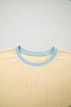 Colorblock Trim Ribbed Top & Shorts Set
