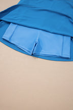 Contrast Trim Ribbed Lined Swim Dress w/ Pockets