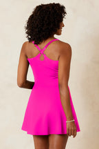 Contrast Trim Scoop Neck One-Piece Swim Dress