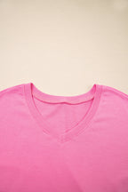Solid V-Neck Tee and Drawstring Shorts Set