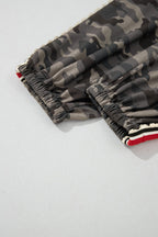 Camo Side Stripe Panel Drawstring Pants