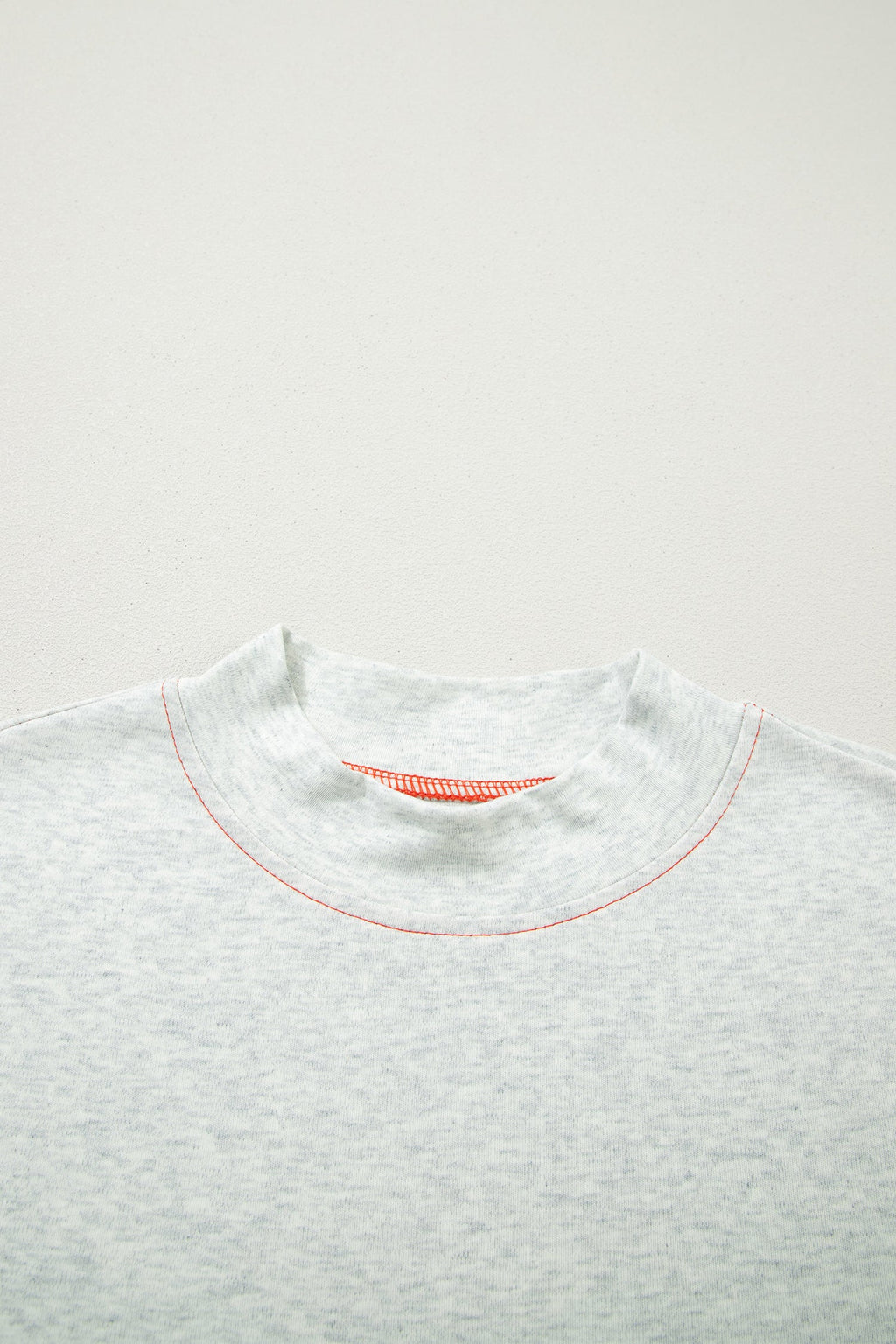 Reversible Contrast Stitching Mock Neck T-Shirt