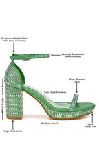 Ronan Rhinestones Embellished Block Sandals - VacationGrabs