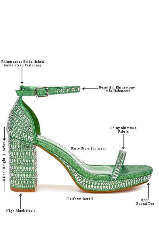Ronan Rhinestones Embellished Block Sandals - VacationGrabs