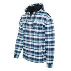 Men's Flannel Sherpa Lined Jacket with Hood - VacationGrabs