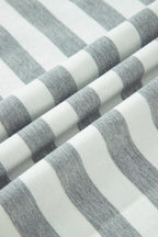 Stripe Contrast Ribbed Top and Shorts Set