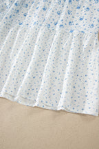 Floral Patchwork High Waist Tiered Maxi Skirt