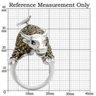 Western Bull Statement Ring, Crystal Rhinestone Embellished - VacationGrabs