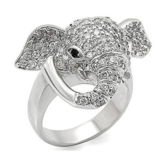 Elephant Statement Ring Top Grade Crystal Rhinestone - VacationGrabs