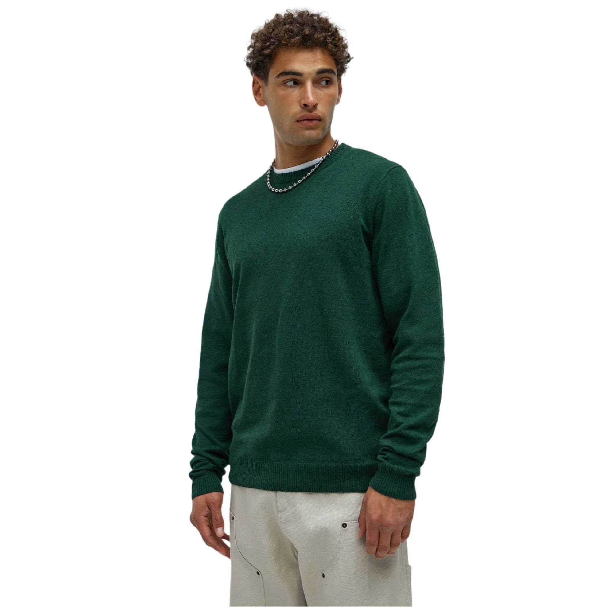 Mens Green Crewneck Sweater - VacationGrabs