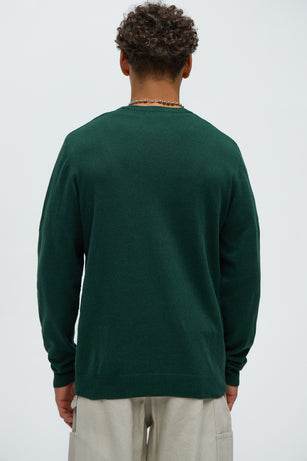 Mens Green Crewneck Sweater - VacationGrabs