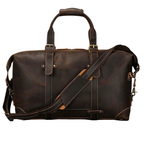 100% Genuine Crazy Horse Leather Travel Duffel Bag Rivet