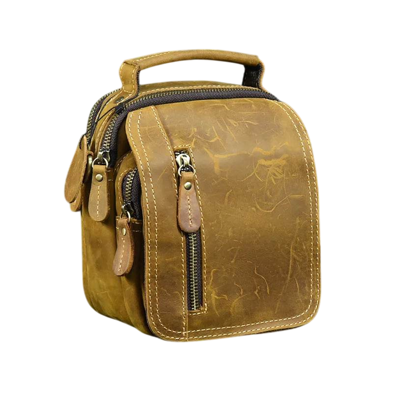 100% Genuine Retro  Leather Messenger Crossbody Bag