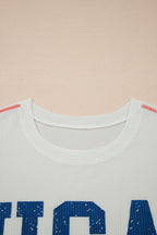 Plus Size USA Corded Knit Graphic T-Shirt