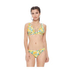 Textured Lemon Print Bikini Set - VacationGrabs