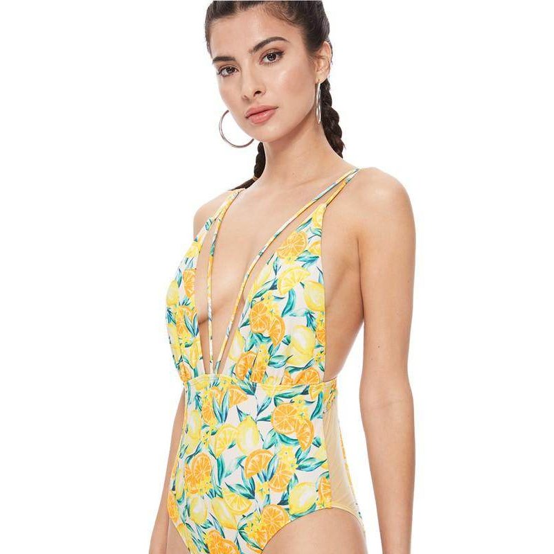 Textured Lemon Mesh One Piece - VacationGrabs