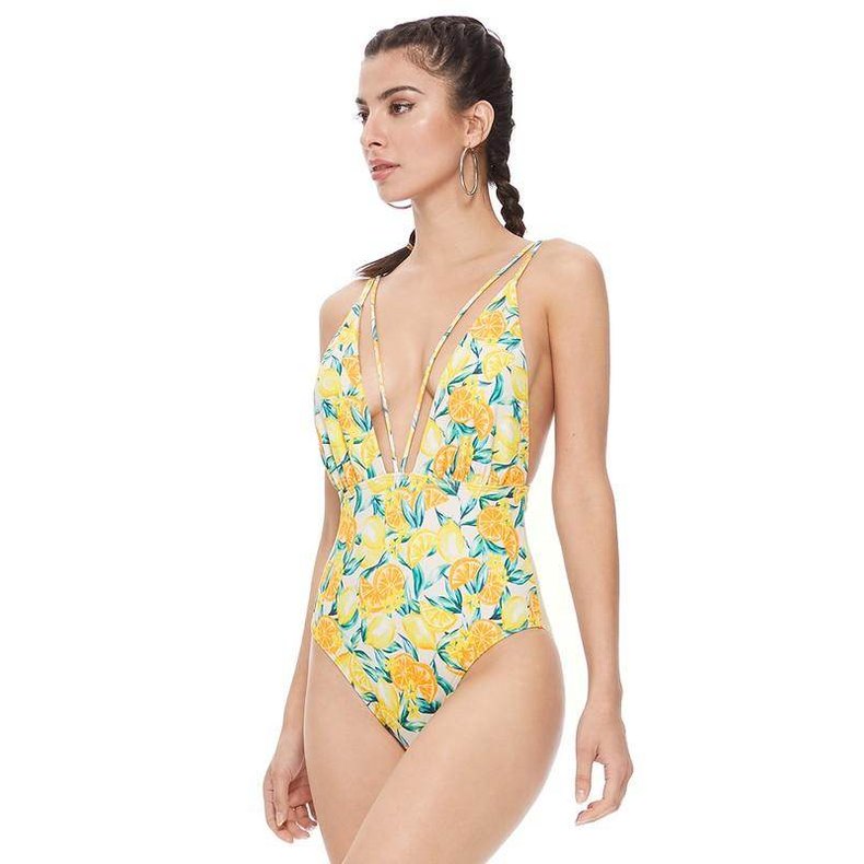 Textured Lemon Mesh One Piece - VacationGrabs
