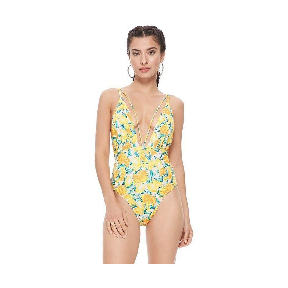 Textured Lemon Mesh One Piece - VacationGrabs