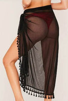 Solid Sarong With Tassels - VacationGrabs