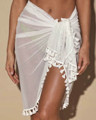 Solid Sarong With Tassels - VacationGrabs