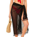 Solid Sarong With Tassels - VacationGrabs