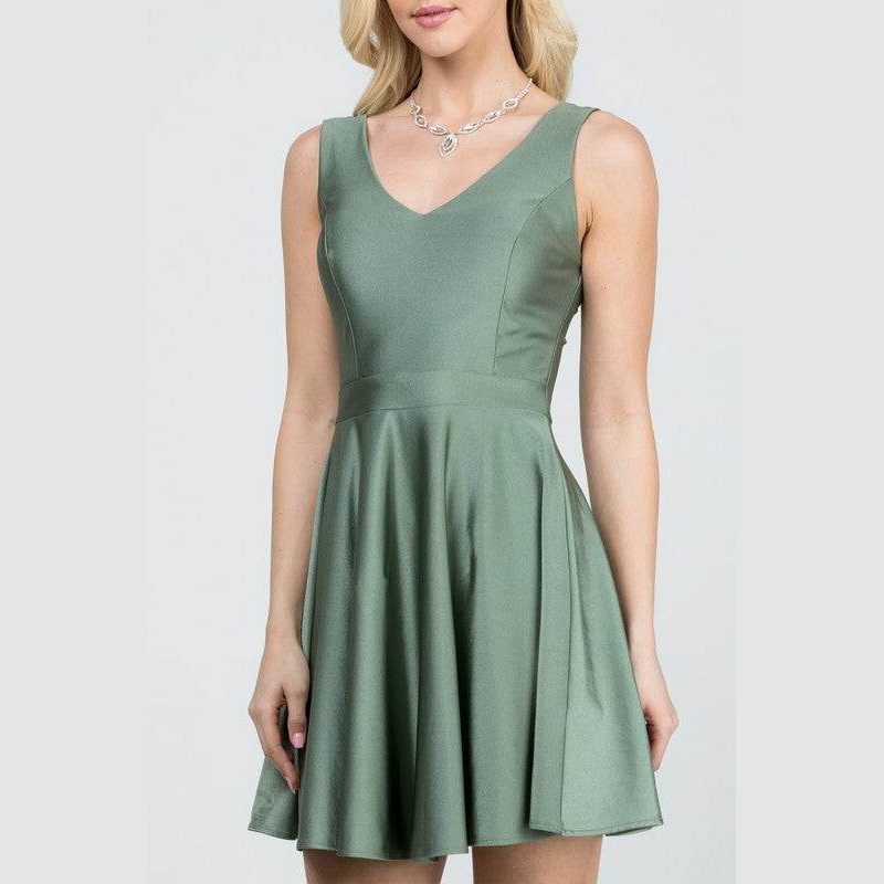 Sleeveless Dalia Fit and Flared Tricot Dress - VacationGrabs