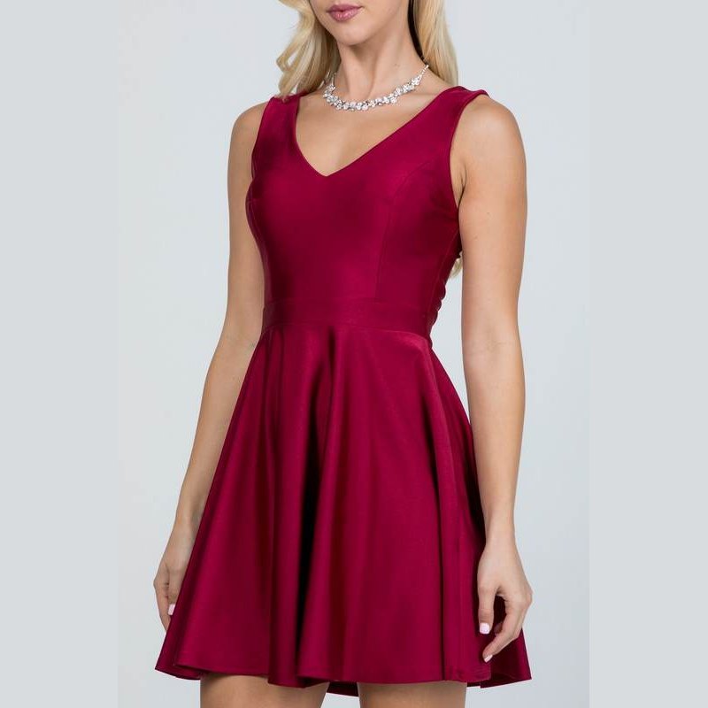 Sleeveless Dalia Fit and Flared Tricot Dress - VacationGrabs
