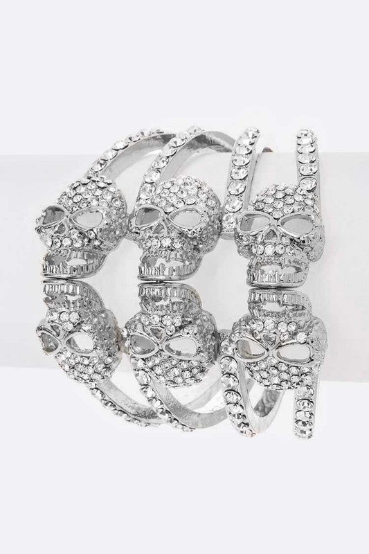 Women's Jewelry - BraceletsSkeleton hand Skull Bangle - VacationGrabs