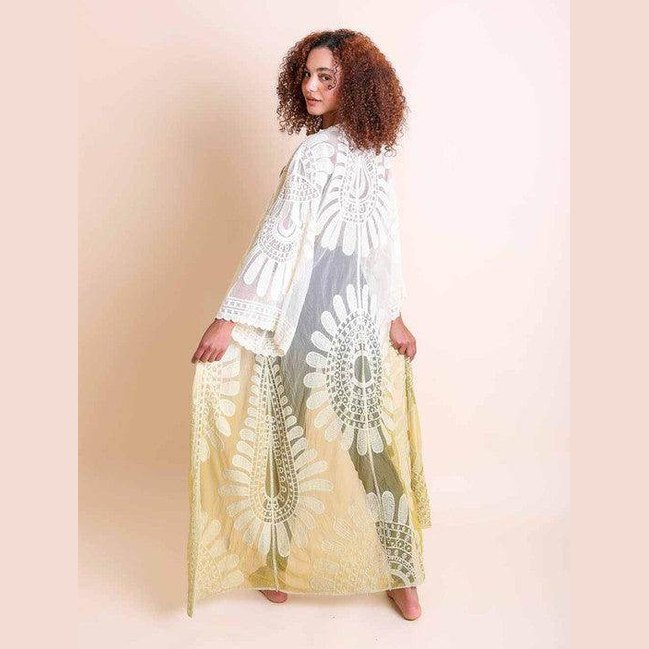 Ombre Bohemian Lace Kimono - VacationGrabs
