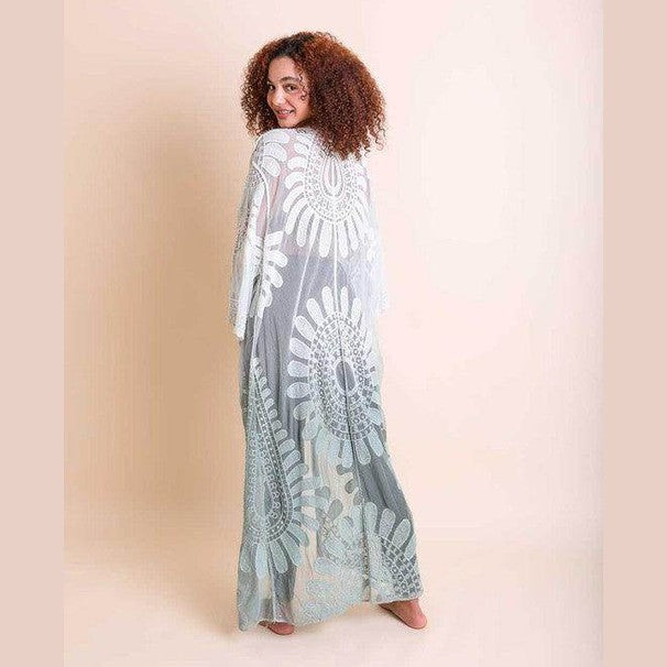 Ombre Bohemian Lace Kimono - VacationGrabs