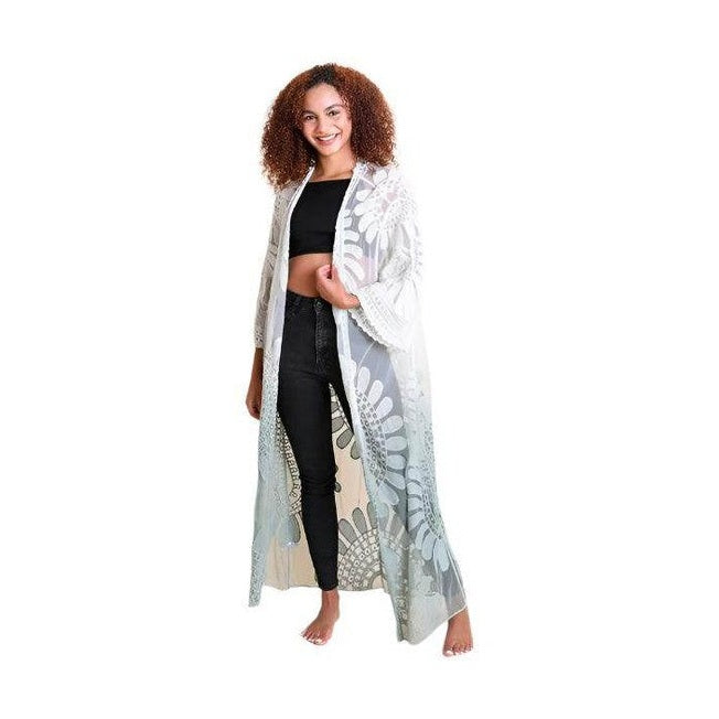 Ombre Bohemian Lace Kimono - VacationGrabs