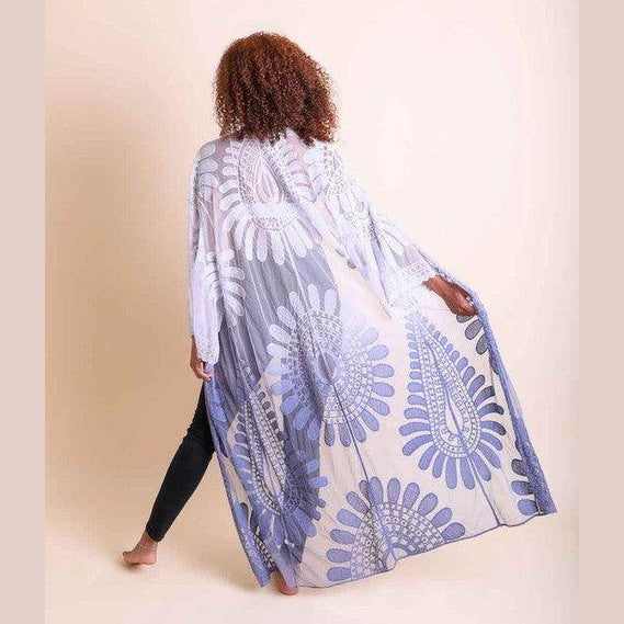 Ombre Bohemian Lace Kimono - VacationGrabs