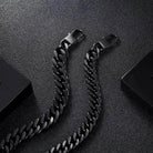 10mm black Miami Cuban link bracelet showcasing a sleek and stylish design for men's jewelry