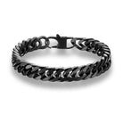 10mm black Miami Cuban link bracelet made from durable materials for stylish men's jewelry