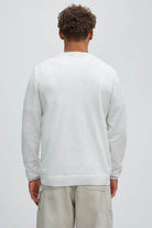 Mens Off White Crewneck Sweater - VacationGrabs