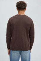 Mens Brown Crewneck Sweater - VacationGrabs