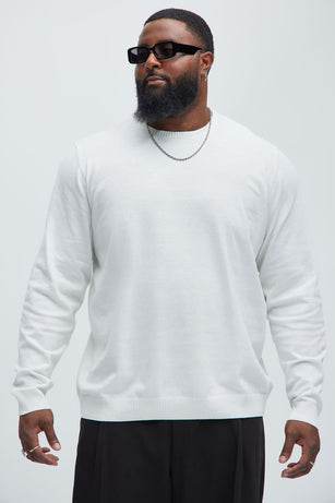 Mens Off White Crewneck Sweater - VacationGrabs